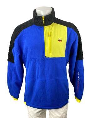Nautica Competition Sustainably Crafted 1/4 Zip Blue Fleece Sweater Jacket Sz L